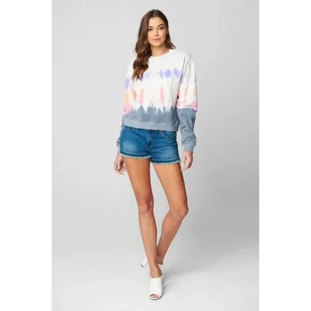 Blank NYC Women's In Into The Groove Crew Neck Long Sleeve Sweatshirt Size S NWT